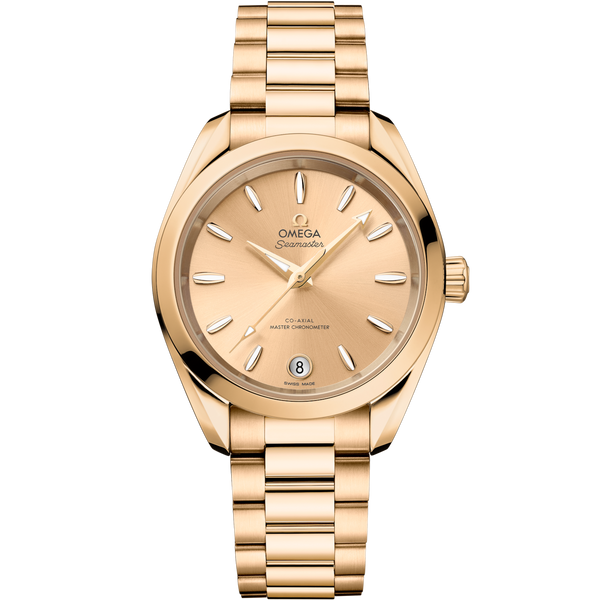 Omega 220.50.34.20.08.001 Seamaster Aqua Terra 150M Shades Master Chronometer 34 Moonshine Gold / Champagne / Bracelet