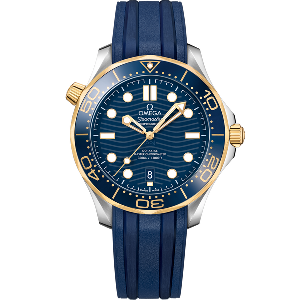 Omega 210.22.42.20.03.001 Seamaster Diver 300M Master Co-Axial 42 Stainless Steel / Yellow Gold / Blue / Rubber