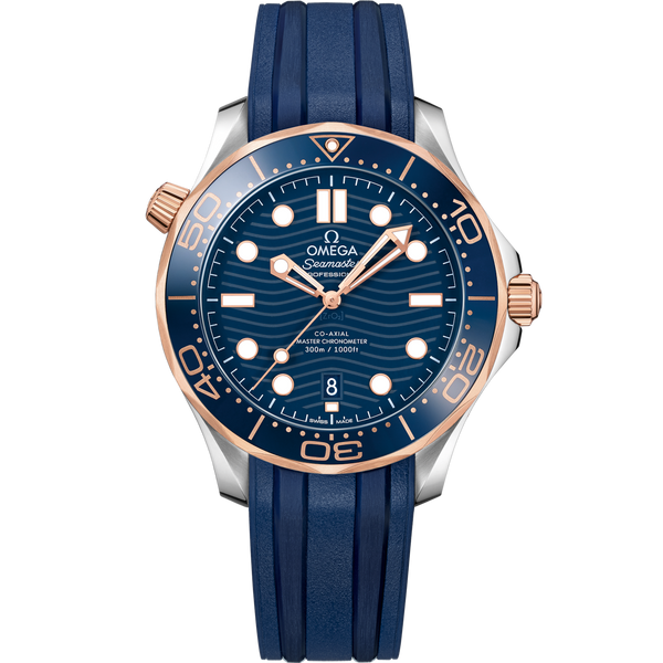 Omega 210.22.42.20.03.002 Seamaster Diver 300M Master Co-Axial 42 Stainless Steel / Sedna Gold / Blue / Rubber