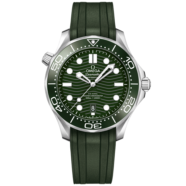 Omega 210.32.42.20.10.001 Seamaster Diver 300M Master Co-Axial 42 Stainless Steel / Green / Rubber