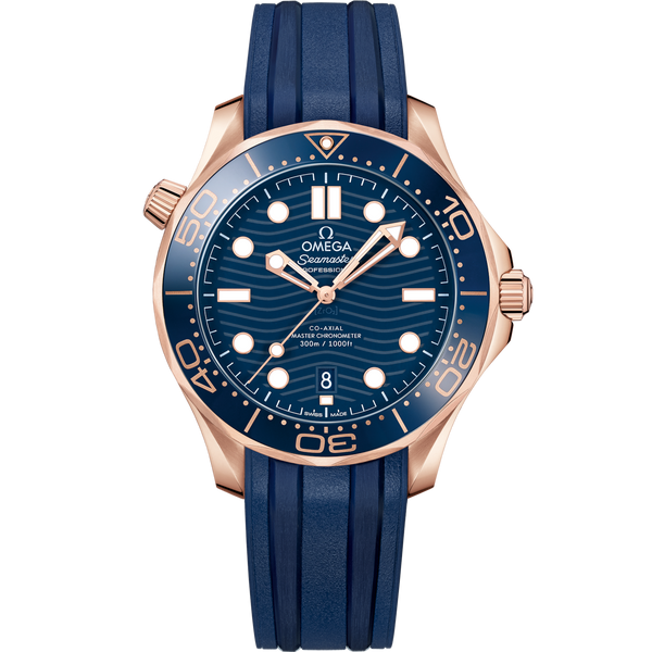 Omega 210.62.42.20.03.001 Seamaster Diver 300M Master Co-Axial 42 Sedna Gold / Blue / Rubber
