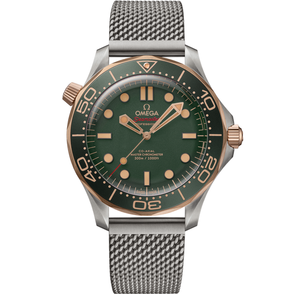 Omega 210.90.42.20.10.001 Seamaster Diver 300M Master Co-Axial 42 Titanium - Bronze Gold / Green / Bracelet