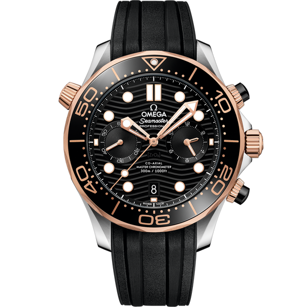 Omega 210.22.44.51.01.001 Seamaster Diver 300M Master Co-Axial 44 Chronograph Stainless Steel / Sedna Gold / Black / Rubber