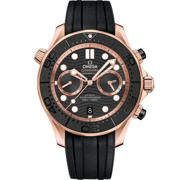 Omega 210.62.44.51.01.001 Seamaster Diver 300M Master Co-Axial Chronograph 44 Sedna Gold / Black / Rubber