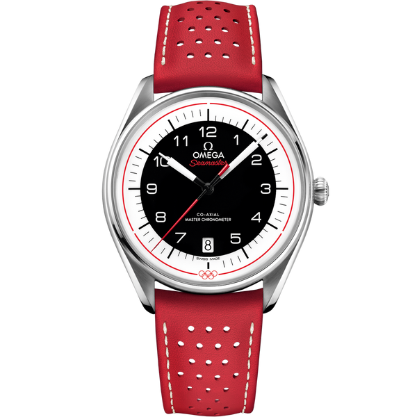 Omega 522.32.40.20.01.004 Seamaster Master Co-Axial 39.5 Olympic Timekeeper Stainless Steel / Black / Red