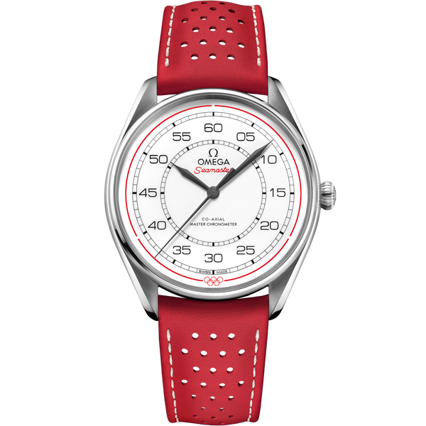 Omega 522.32.40.20.04.004 Seamaster Master Co-Axial 39.5 Olympic Timekeeper Stainless Steel / White / Red