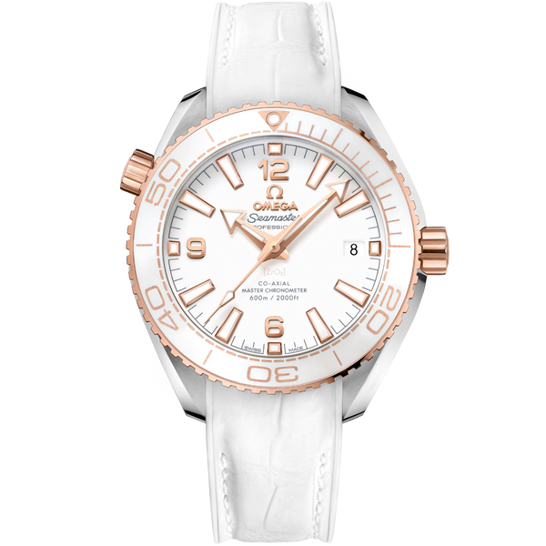 Omega 215.23.40.20.04.001 Seamaster Planet Ocean 600M Co-Axial 39.5 Master Chronometer Stainless Steel / Sedna Gold / White / Alligator