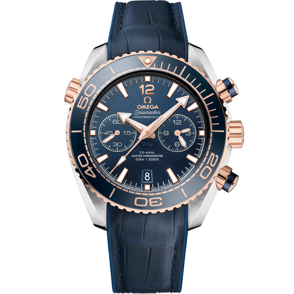 Omega 215.23.46.51.03.001 Seamaster Planet Ocean 600M Co-Axial 45.5 Master Chronometer Chronograph Stainless Steel / Sedna Gold / Blue / Alligator