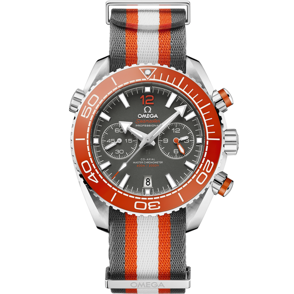 Omega 215.32.46.51.99.001 Seamaster Planet Ocean 600M Co-Axial 45.5 Master Chronometer Chronograph Stainless Steel / Grey / NATO
