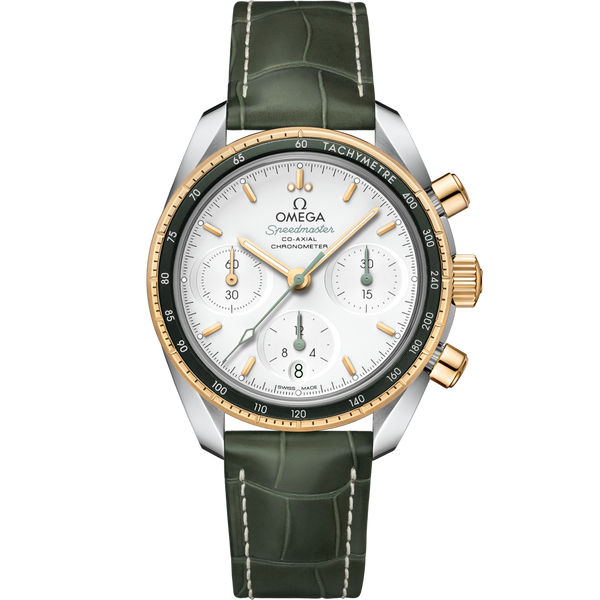Omega 324.23.38.50.02.001 Speedmaster Co-Axial 38 Stainless Steel / Yellow Gold / Silver
