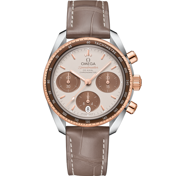 Omega 324.23.38.50.02.002 Speedmaster Co-Axial 38 Stainless Steel / Sedna Gold / Cappuccino