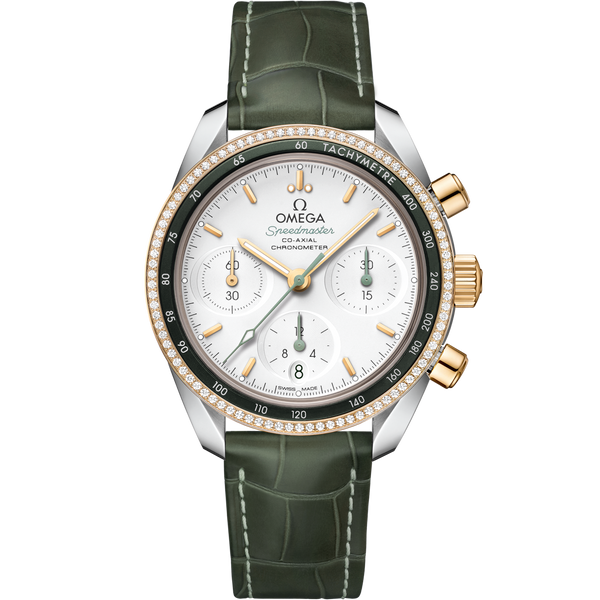 Omega 324.28.38.50.02.001 Speedmaster Co-Axial 38 Stainless Steel / Yellow Gold / Diamond / Silver