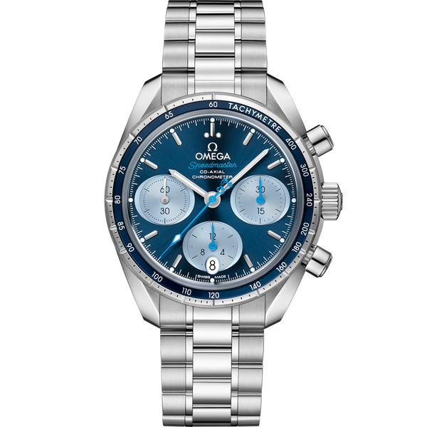 Omega 324.30.38.50.03.002 Speedmaster Co-Axial 38 Stainless Steel / Blue / Bracelet / Orbis