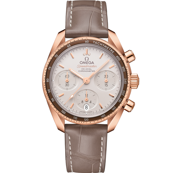 Omega 324.63.38.50.02.003 Speedmaster Co-Axial 38 Sedna Gold / Diamond / Silver / Strap