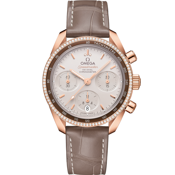 Omega 324.68.38.50.02.003 Speedmaster Co-Axial 38 Sedna Gold / Diamond / Silver / Strap