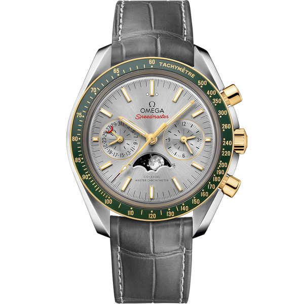 Omega 304.23.44.52.06.001 Speedmaster Moonphase Chronograph Master Chronometer Stainless Steel / Yellow Gold