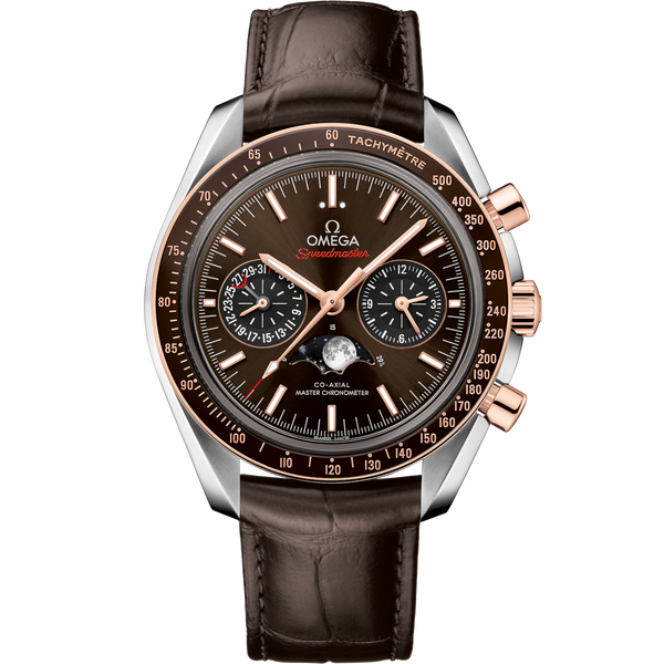 Omega 304.23.44.52.13.001 Speedmaster Moonphase Chronograph Master Chronometer Stainless Steel / Sedna Gold