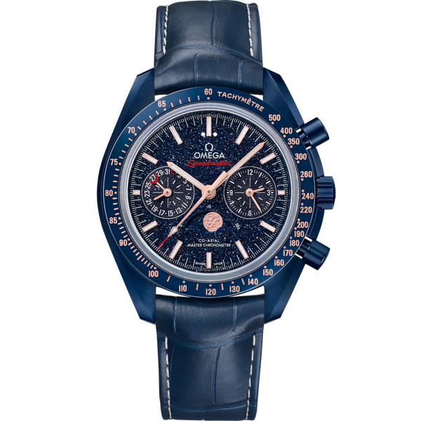 Omega 304.93.44.52.03.002 Speedmaster Moonphase Chronograph Master Chronometer Blue Side of the Moon Aventurine