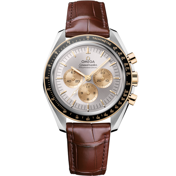 Omega 310.23.42.50.02.001 Speedmaster Professional Moonwatch 3861 Stainless Steel - Moonshine Gold / Silver / Alligator