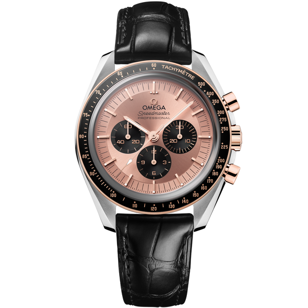 Omega 310.23.42.50.99.001 Speedmaster Professional Moonwatch 3861 Stainless Steel - Sedna Gold / Pink / Alligator