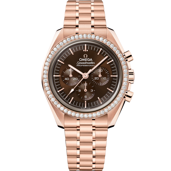 Omega 310.55.42.50.13.001 Speedmaster Professional Moonwatch 3861 Sedna Gold - Diamond / Brown / Bracelet