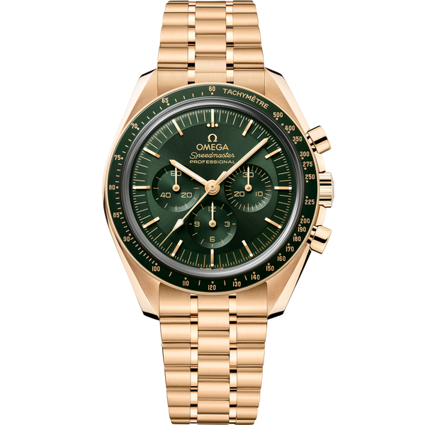 Omega 310.60.42.50.10.001 Speedmaster Professional Moonwatch 3861 Moonshine Gold / Green / Bracelet