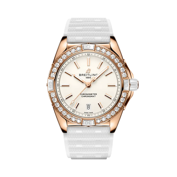 Breitling R17356531G1S1 Super Chronomat 38 Origins Red Gold / White / Rubber Rouleaux