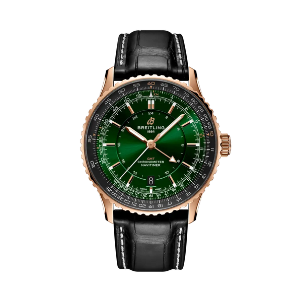 Breitling R32310251L1P1 Navitimer GMT 41 Automatic Red Gold / Green