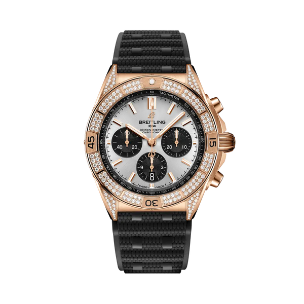 Breitling RB0134721G1S2 Chronomat B01 42 Red Gold - Diamond / Silver / Rubber