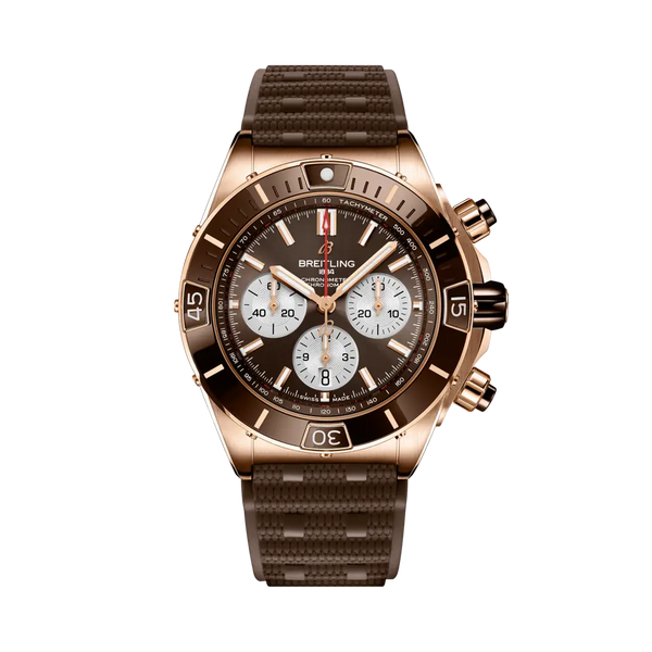 Breitling RB0136E31Q1S1 Super Chronomat B01 44 Red Gold / Brown / Rubber Rouleaux