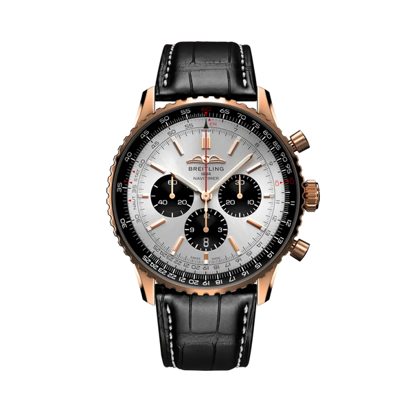 Breitling RB0137241G1P1 Navitimer B01 Chronograph 46 Red Gold / Silver