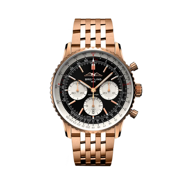 Breitling RB0138211B1R1 Navitimer B01 Chronograph 43 Red Gold / Black / Bracelet