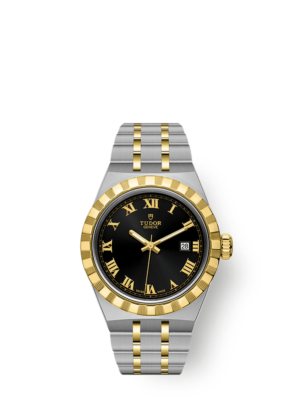 Tudor 28303-0003 Royal Date 28 Stainless Steel / Yellow Gold / Black - Roman
