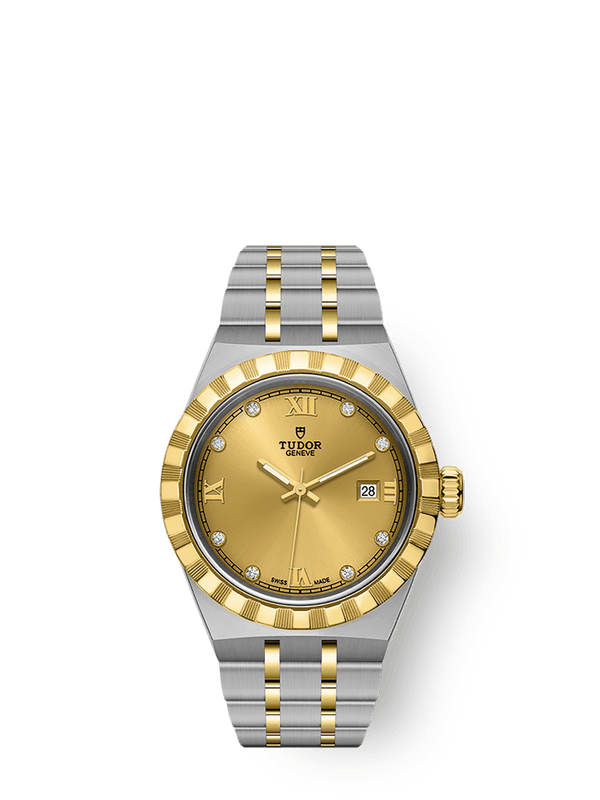 Tudor 28303-0006 Royal Date 28 Stainless Steel / Yellow Gold / Champagne - Diamond