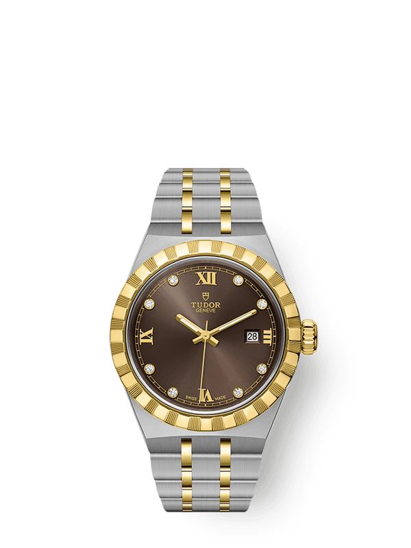 Tudor 28303-0009 Royal Date 28 Stainless Steel / Yellow Gold / Chocolate - Diamond