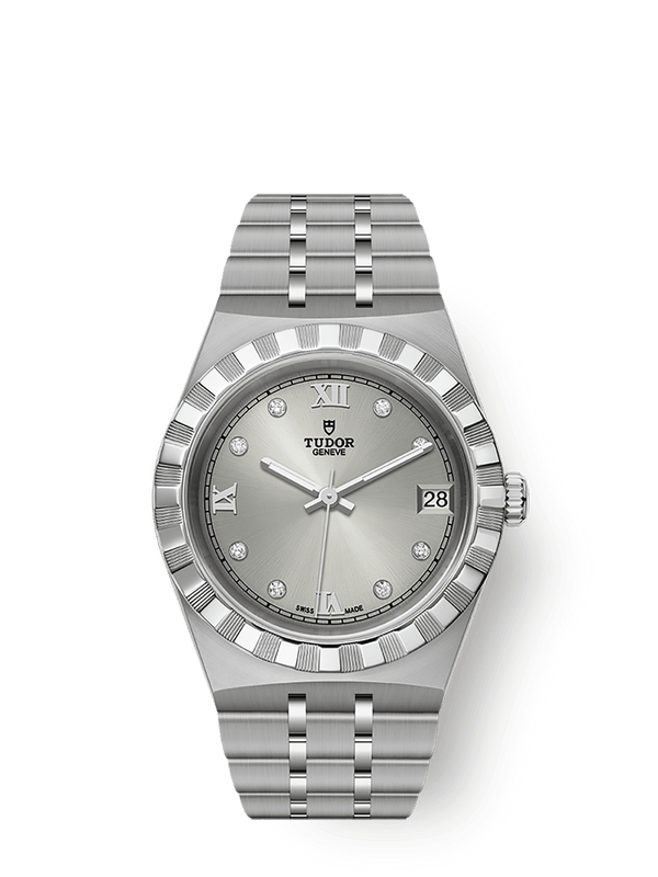 Tudor 28400-0002 Royal Date 34 Stainless Steel / Silver - Diamond