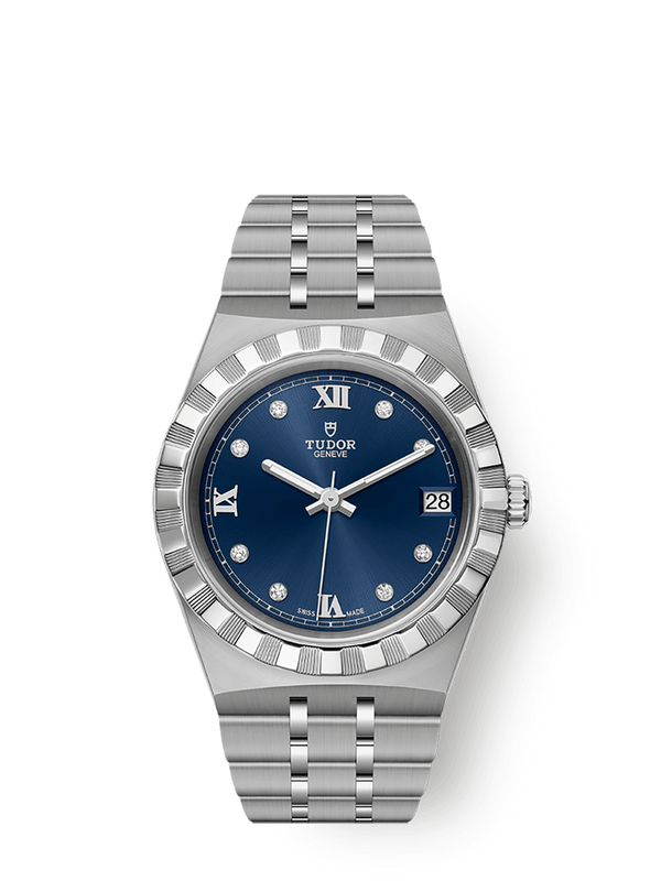 Tudor 28400-0007 Royal Date 34 Stainless Steel / Blue - Diamond