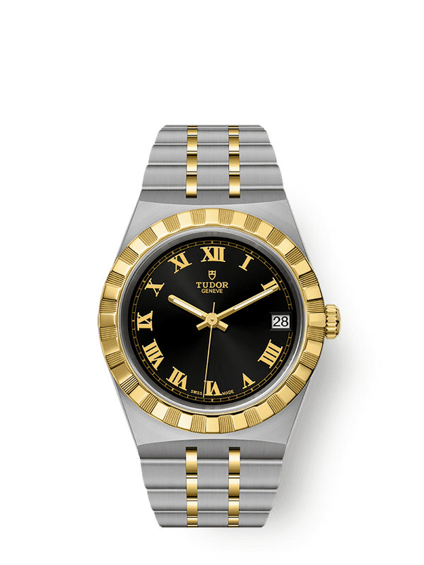 Tudor 28403-0003 Royal Date 34 Stainless Steel / Yellow Gold / Black - Roman