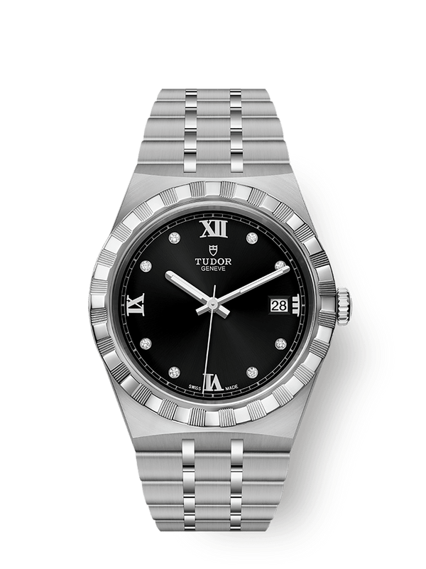 Tudor 28500-0004 Royal Date 38 Stainless Steel / Black - Diamond
