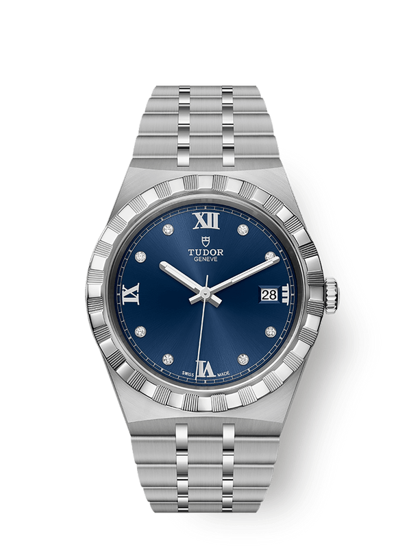 Tudor 28500-0006 Royal Date 38 Stainless Steel / Blue - Diamond