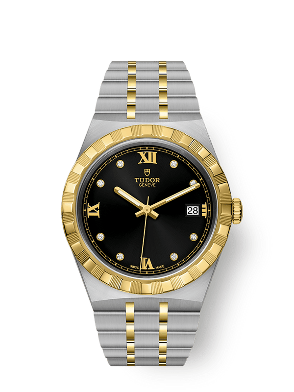 Tudor 28503-0004 Royal Date 38 Stainless Steel / Yellow Gold / Black - Diamond