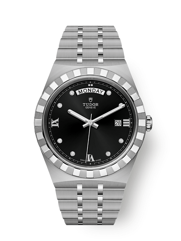 Tudor 28600-0004 Royal Day-Date 41 Stainless Steel / Black - Diamond