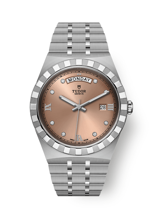 Tudor 28600-0011 Royal Day-Date 41 Stainless Steel / Salmon - Diamond