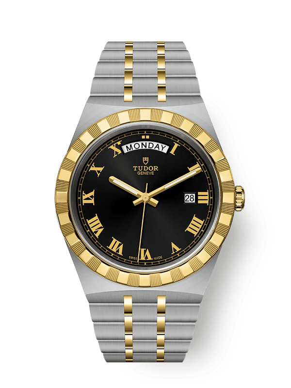 Tudor 28603-0003 Royal Day-Date 41 Stainless Steel / Yellow Gold / Black - Roman