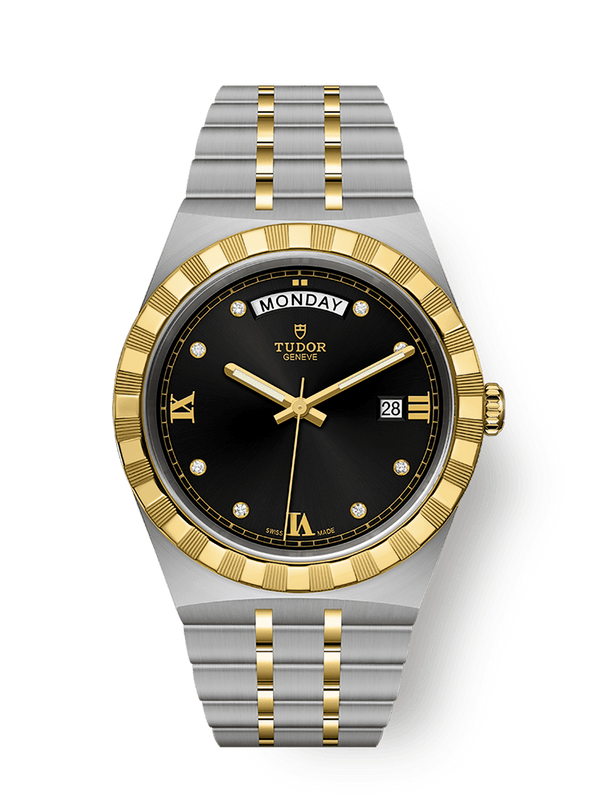 Tudor 28603-0005 Royal Day-Date 41 Stainless Steel / Yellow Gold / Black - Diamond