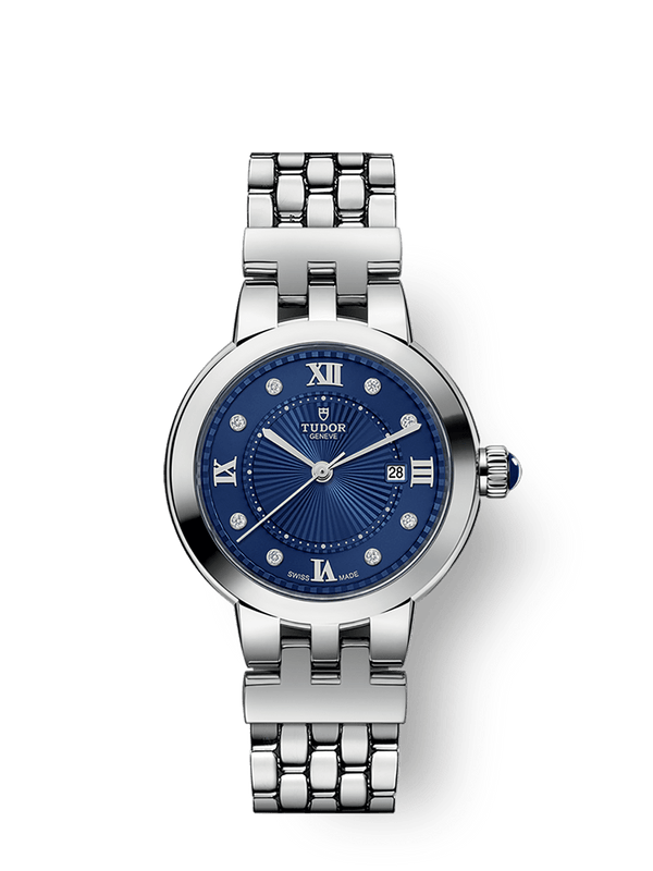 Tudor 35500-0010 - Clair de Rose 30 Stainless Steel / Blue - Diamond / Bracelet