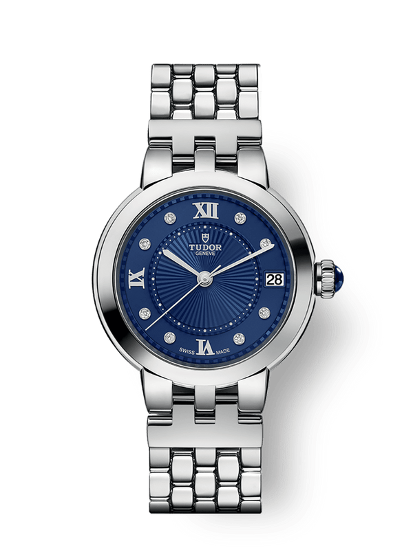 Tudor 35800-0010 - Clair de Rose 34 Stainless Steel / Blue-Diamond / Bracelet