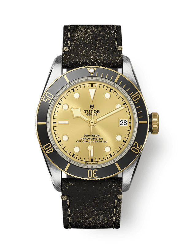 Tudor 79733N-0003 Heritage Black Bay Black S&G / Stainless Steel / Yellow Gold / Champagne / Strap