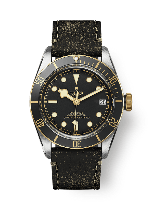 Tudor 79733N-0007 Heritage Black Bay Black S&G / Stainless Steel / Yellow Gold / Black / Strap