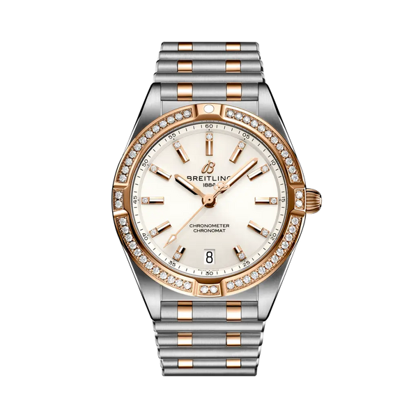 Breitling U77310591A1U1 Chronomat 32 Stainless Steel / Red Gold - Diamond / White / Rouleaux